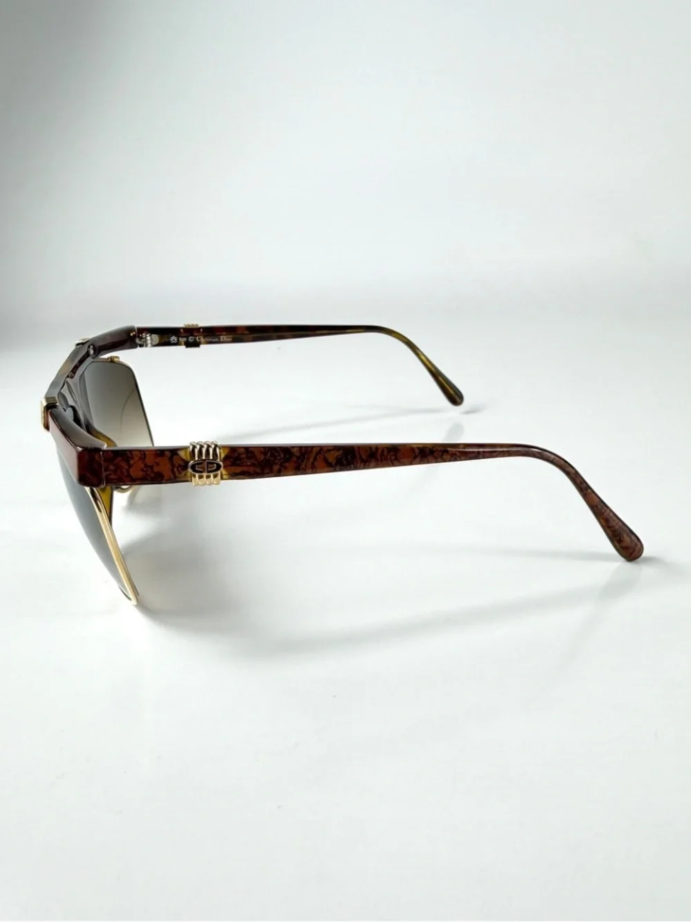 Vintage Christian Dior 2555 47 Sunglasses Flat Top Brow Aviator Deadstock VFC